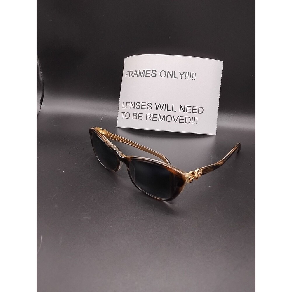 Vera Wang Lis RX Sunglass Frames Cateye Shaped Horn Color W/Crystals No Lenses